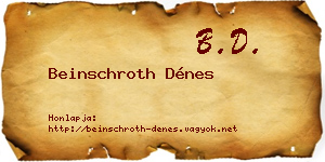 Beinschroth Dénes névjegykártya